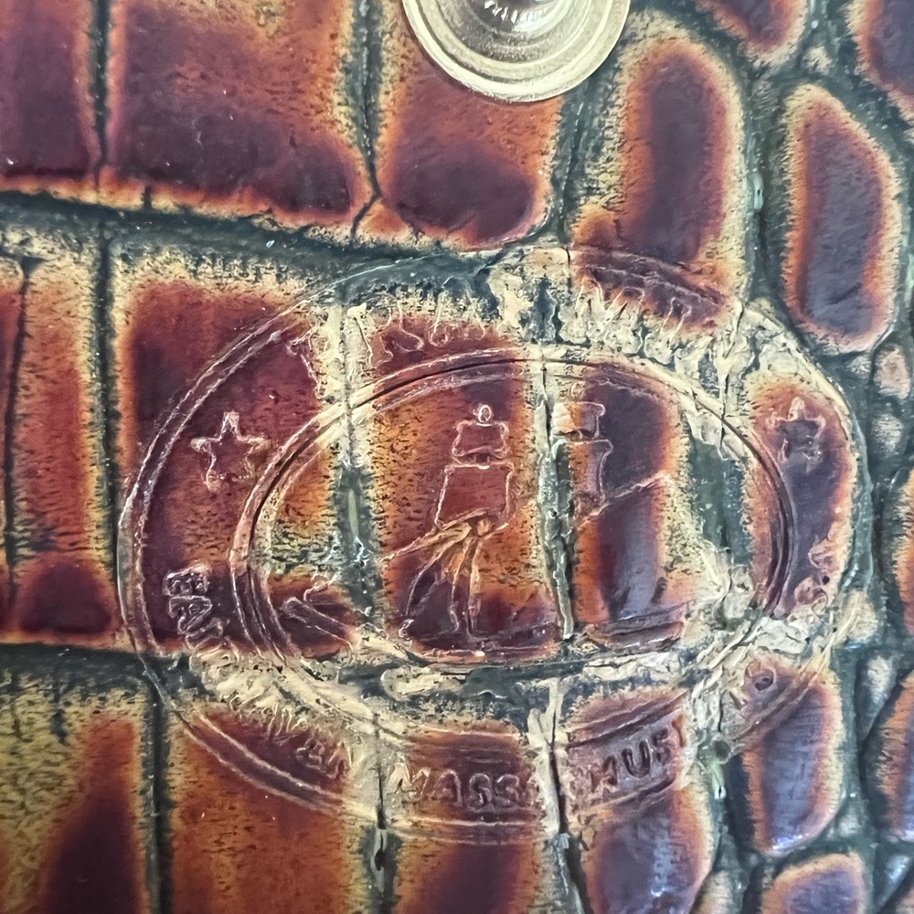 Brahmin like new embossed croc Leather Wallet in Pecan Brown - Picture 4 of 6